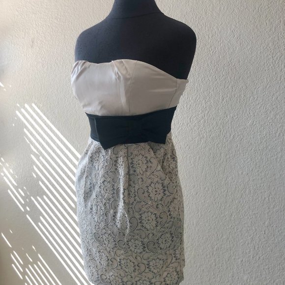 Teeze Me Bow Tie Lace Semi-Formal Mini Dress - Picture 2 of 5